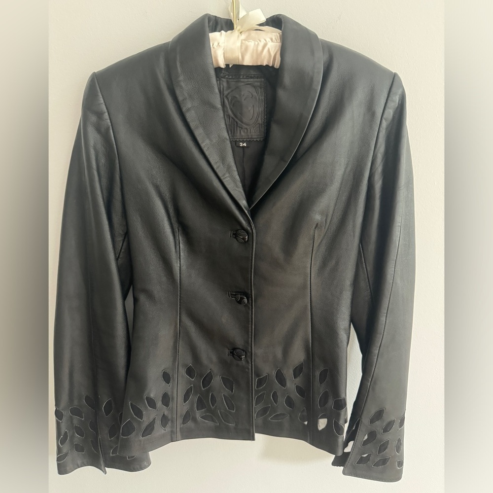 Genuine Leather Custom Made Black Fitted Jacket XS